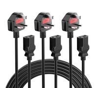 CYD 4FT PC Power Cord, 10A 250V 18AWG AC Power Cable for Projectors, Printers, Multimedia Carts, Gaming Consoles, Audio Systems, NAS Storage, LED Monitors, Barcode Scanners, UPS, 3 Pack