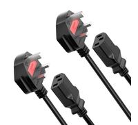 CYD 4FT PC Power Cord, 10A 250V 18AWG Power Cable 3 Prong for VR Headsets, NAS Storage, Projectors, Gaming Consoles, Audio Equipment, Printers, Desktop PCs, Multimedia Carts, Monitors, 2 Pack