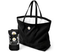 CYD Women's Reversible Beach Tote - Summer Carryall Tote, Soft Beach Shoulder Bag, Foldable Lightweight Pool Day Purse with Front Pockets, Open-Top Vacation Shopper for Resort Outfits, Keys, Shades