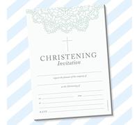 CYDPrinting 20 x A5 Christening Invitations (Traditional) (Without Envelopes, Traditional)