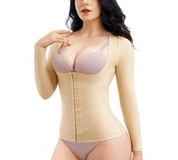 CYDREAM Women Waist Trainer Shapewear Tummy Control Corset Arm Slimmer Body Shaper Post Surgery Compression Top, Beige, S