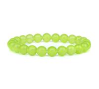 CYDXD Natural Stone 8mm Beaded Bracelet for Men Women,Handmade Beaded Elastic Adjustable Bangles for Teen Graduation Friendship Teacher Gifts Green 8mm