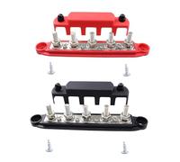 CYDZSRA 5 Stud Power Distribution Block For Car RV Truck Marine Bus Bar With Dustproof Cover Bus Bar Has Detachable Cover To Resist Water Busbar With For Car, M6, 20x4.5cm