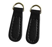 CYDZSRA Exceptional PU Leather Zipper Pulls Replacement for Clothing Backpacks Durable Zip Puller Accessory Family Luggage Backpacks Zipper Puller Pull Tab, Black, 4x1.4cm