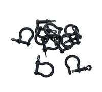 CYDZSRA Horseshoe Buckles Durable Bow Shackle Solutions Crafts Accessories D Rings For Bags Handmade Arts Crafts Wallet Purse Car Craft Clasp Key Bag, black, 25x18mm