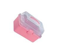 CYDZSRA Multifunctional Hair Bow Storage Case Household Organizer Storage Box Stackable Provides Ample Space for Various Daily Needs Case Container Organizer Bins Divider, Pink, 20x15x13cm