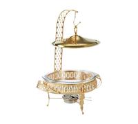 CYDZSRA Portable Buffet Warmer Featuring Stylish Chafing Dish Glass Lid Indoor And Outdoor Celebrations Chicken Buffet Server With Hanging Lid Glass Metal