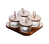 CYDZSRA Practical Wooden Snack Serving Tray With Divided For Efficient Organization Of Desserts Fruits And Snacks Divided Serving Dishes Split Glass Fruit Tray