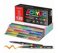 CYDZSRA Watercolor Markers Acrylic Marker Pens For,120 colors acrylic | Easy Clean Up Means No Stained Tables Or Clothing After Craft Pens Sessions And No Extra Scrubbing Chores