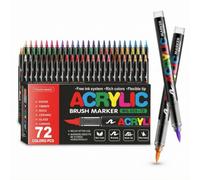 CYDZSRA Watercolor Markers Acrylic Marker Pens For,72 colors acrylic | Easy Clean Up Means No Stained Tables Or Clothing After Craft Pens Sessions And No Extra Scrubbing Chores