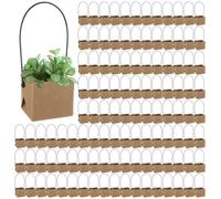 CYEAH 150 Pcs Let Love Grow Succulent Wrap Bulk Succulent Gift Wrap Bag with Plastic Handle Kraft Paper Gift Box Basket Baby Shower Wedding Party Favor