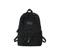 CYee Cutecore Kawaii Backpack for Students Fairycore Y2K Plaid Daypacks Coquette Aesthetic Checkered Bookbags, Black
