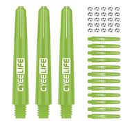 CyeeLife 15pcs Dart Shafts with 20pcs Metal o Rings,5 sets Plastic stems Green 48mm