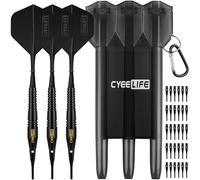 CyeeLife 18g Soft Tip Darts with Carrying case and 30 Extra Points,Professional Plastic Darts Set