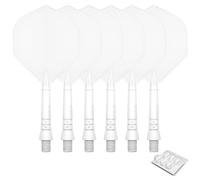 CyeeLife 6pcs 2BA Moulded Dart Flights and Shafts,One Piece Accessory CF02A White-M