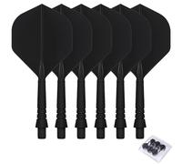 CyeeLife 6pcs Molded Dart Flights and Shafts,one Piece Integrated Accessory CF02A Black-L