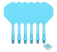 CyeeLife 6pcs Molded Dart Flights and Shafts,one Piece Integrated Accessory CF02A Blue-L