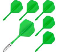 CyeeLife CF01 Molded Dart Flights, 2BA Standard Thread, Standard Flights and Slim Integrated Shafts Green-M