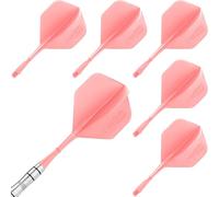 CyeeLife CF01 Molded Dart Flights, 2BA Standard Thread, Standard Flights and Slim Integrated Shafts Pink-M