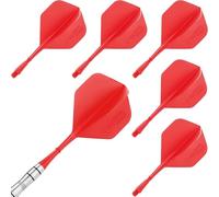 CyeeLife CF01 Molded Dart Flights, 2BA Standard Thread, Standard Flights and Slim Integrated Shafts Red-M