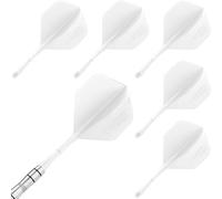 CyeeLife CF01 Molded Dart Flights, 2BA Standard Thread, Standard Flights and Slim Integrated Shafts White-M