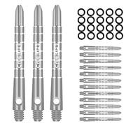 CyeeLife Pro Dart Shafts Aluminium 15pcs with 20pcs Rubber O Rings,Silver 48mm