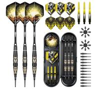 CyeeLife Soft tip Darts Set 18g - Professional Darts Plastic Tip with Brass Barrel + Aluminum/Plastic Shafts + 9 Flights + 12 Soft Tips + 2 Flight Protector + Portable Case for Electronic DartBoard