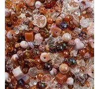 CYEENUT 500g Acrylic Assorted Beads Flower Star Butterfly Candy Acrylic Kawaii Beads for Keychain Bracelets Jewelry Making DIY Plastic Crafts (Brown)