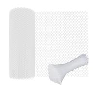 CYEER 1 Roll Plastic Chicken Wire Mesh 30cm x 10m, 12mm Mesh White Fencing Poultry Breeding Netting Garden Balcony Protection Net with 50 Pcs Fixed Straps for Garden, Balcony, Poultry Breeding