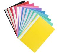 CYEER 100 Pcs A4 Project Folder, Plastic Project Folders A4 Presentation Folders Report Document Organiser Holder Plastic Wallet File Folders with Clear Cover and 2 Prongs,10 Colours