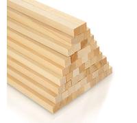 CYEER 100 PCS Wooden Sticks, Basswood Wood Sticks for Craft, Square Wooden Dowels Unfinished Natural Square Wood Strips for Carving Art DIY Projects Molding Making Woodcraft(25 x 1 x 1CM)