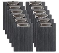 CYEER 12PCS A5 Clipboard, Wooden Clipboard A5, Mini Menu Clip Board with Metal Clip and Hole for Restaurants, Schools, Offices to Collect and Organise Receipts for Written Records