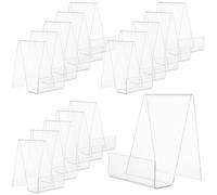 CYEER 16 PCS Book Stand 7.5 x 9 x 10.5 cm, Acrylic Display Stand Book Holder, Clear Display Stand Book Stands for display Books, Picture Albums, Menu, Phones
