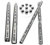 CYEER 2 Pairs Heavy Duty Drawer Runners Slides, 342mm 3 Folds Full Extension Drawer Runners, Silver Drawer Slides Soft Close Drawer Runners