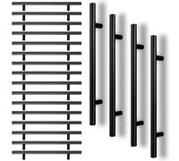 CYEER 20 Pack Black Kitchen Cupboard Handles, 160mm Hole Center Drawer Handles, Matt Black Kitchen Cabinet Door Handle Stainless Steel T Bar Wardrobe Pull Door Handle, Overall Length:250mm