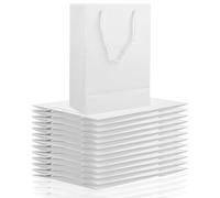 CYEER 36 Pack White Gift Bags, H28xL20xW10cm Medium White Paper Bags with Handles, Bulk Shopping Bag Gift Bag for Presents, Jewellery, Retail