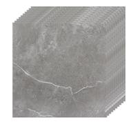 CYEER 40 PCS Vinyl Floor Tiles Self Adhesive, 30x30cm Grey Peel and Stick Grey Self Adhesive Floor Tiles Marble Effect, Waterproof Sticky Vinyl Flooring Tile Stick on for Bathroom Kitchen Living Room
