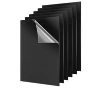 CYEER 6 Pcs Black Acrylic Sheets, 3mm Black Plastic Sheet A4, Black Perspex Sheet with Protective Paper for DIY Crafts Painting Picture Frame Printing Signs Display Projects(A4,29.7x 21cm)