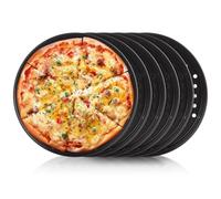 CYEER 6 Pcs Pizza Tray, 10 Inch Non-Stick Pizza Trays for Oven, Round Perforated Pizza Pans, Carbon Steel Pizza Baking Tray