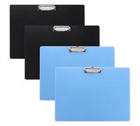 CYEER A3 Clipboard Pack of 4, Extra Large Plastic Clip Board with Low Profile Clip, Blue Clip Boards with Hanging Hole for School, Office, Restaurant