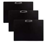 CYEER A3 Clipboard Set of 3, Black Clipboard A3, Extra Large Plastic Clip Board with Low Profile Clip for School, Office