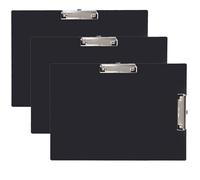 CYEER A3 Clipboard Set of 3, Black Clipboards A3, Extra Large Plastic Clip Board with Double Clip for School, Office