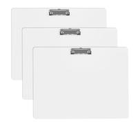 CYEER A3 Clipboard Set of 3, White Clip Board A3, Extra Large Plastic Clip Board with Low Profile Clip for School, Office