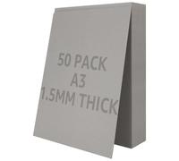 CYEER A3 Greyboard 50 Sheets, 1500 Micron A3 Mount Board, Double-Side Grey Board Cardboard Recycled Card Backing Board Model Making Presentation Board, Thick 1.5 MM