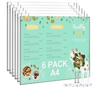 CYEER A4 Wall Mounted Document Holder Pack of 6, A4 Acrylic Sign Holder, Wall Mount Clear Acrylic Document Poster Advertising Board Display Letter Board Message with 3M Tape and Mounting Screws