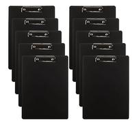 CYEER Clipboard A4 Pack of 10, Plastic Clipboard with Hanging Hole, Black A4 Clipboards Folder Clip Board with Low Profile Clip