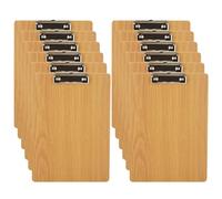 CYEER Clipboard A4 Pack of 12, Wooden Clipboard A4, Writing Board with Robust Clip and Hole for Restaurants, Schools, Offices to Written Records