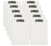 CYEER Clipboards A4 Pack of 10, A4 Clipboard with Hanging Hole, Plastic clipboard Folder with Low Profile Clip for School, Office, Restaurant, White