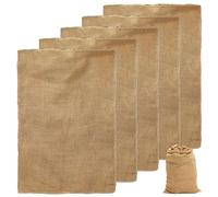 CYEER Extra Large Hessian Jute Sack Pack of 5, 100x60cm Hessian Potato Sacks for Storage, Burlap sack suitable for Potatoes Vegetable