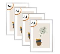 CYEER Silver A3 Picture Frame, Aluminum Alloy Poster Frames, A3 Wall Mounted Picture Frames Photo Frame a3 with Clear Plexiglass for Picture Photo Poster Certicficate